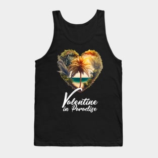 Tropical Valentine No.2: Valentine's Day in Paradise on a Dark Background Tank Top